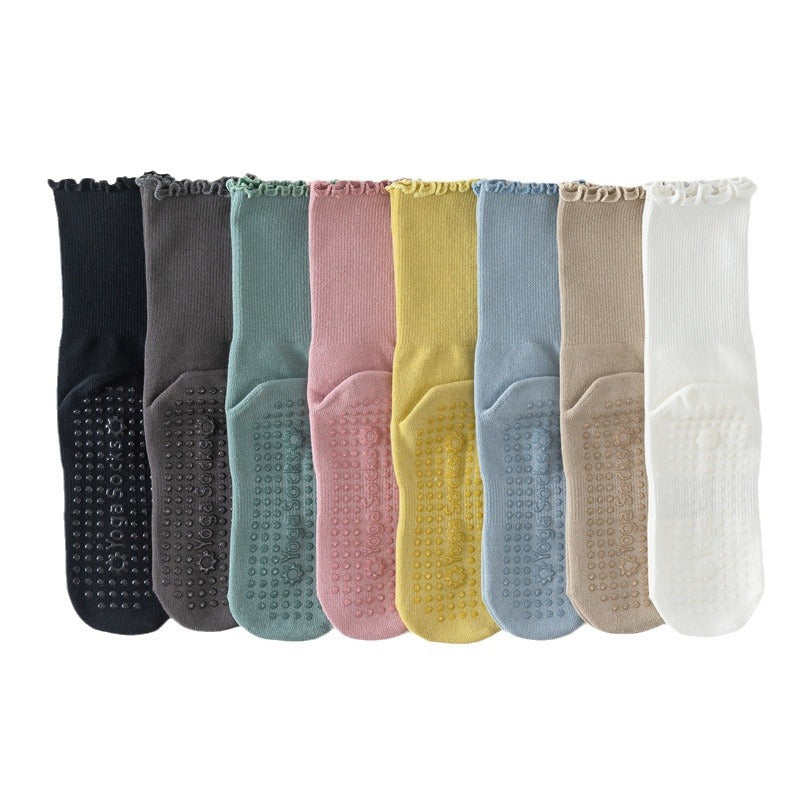 Non-Slip Mid Calf Yoga Socks for Women