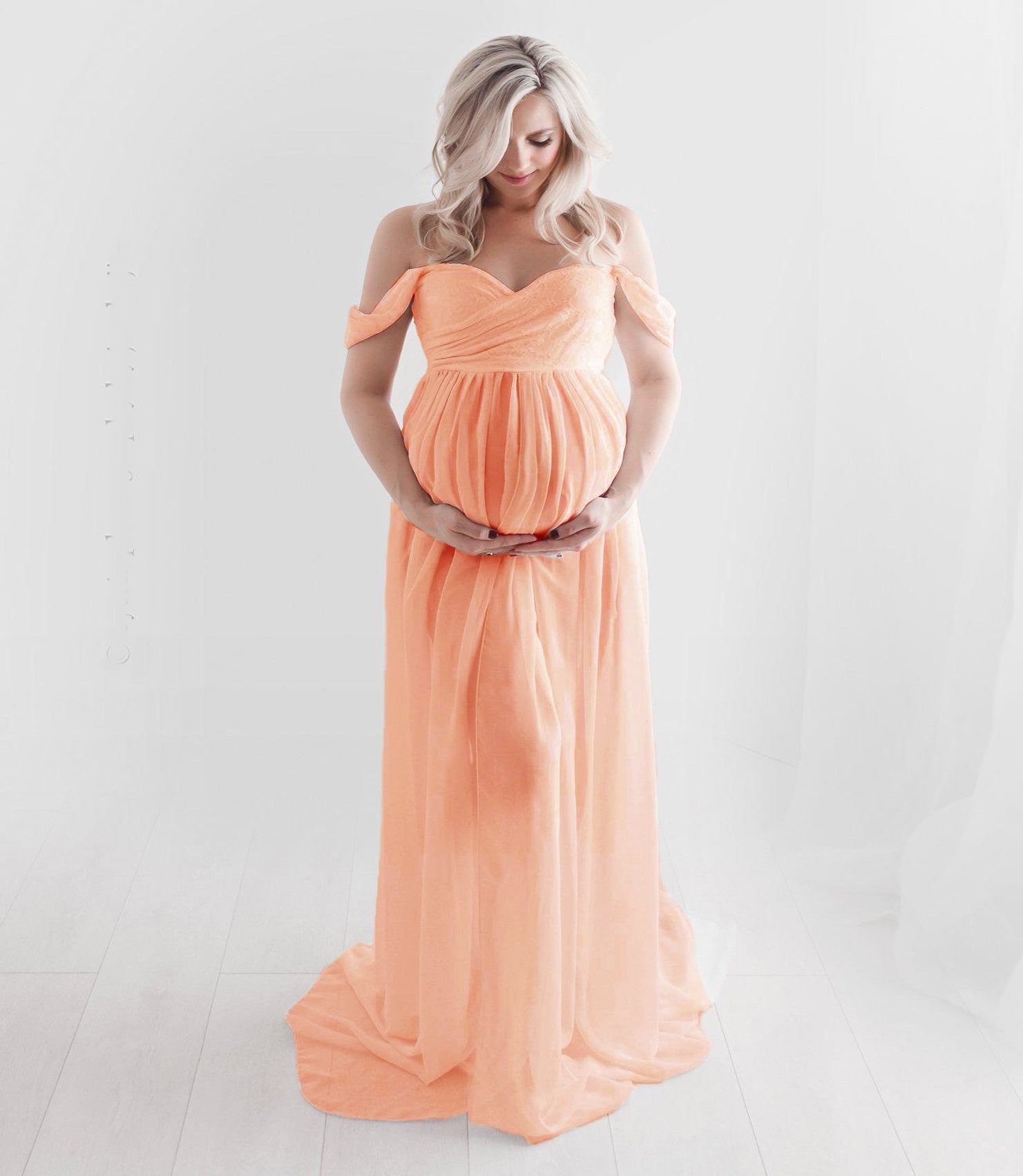 Off Shoulder Maxi Maternity Dress