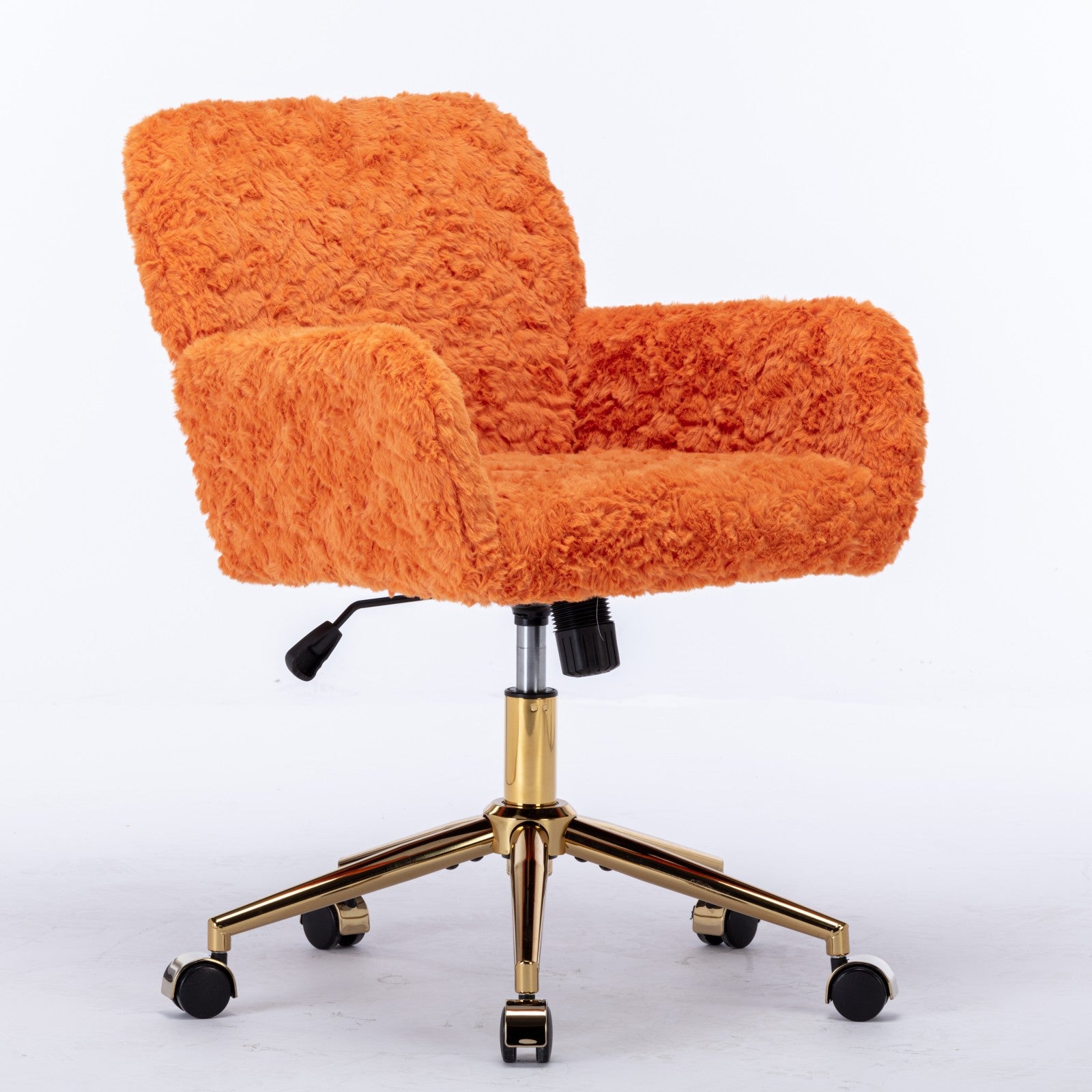 Orange Faux Fur Fluffy Desk Chairs