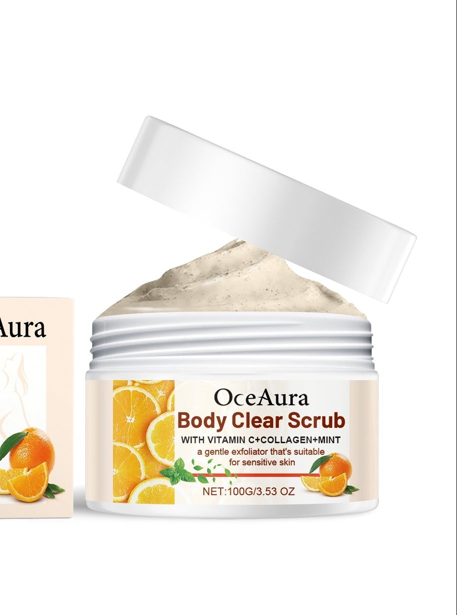Orange Vitamin C Body Scrubs with Collagen and Mint