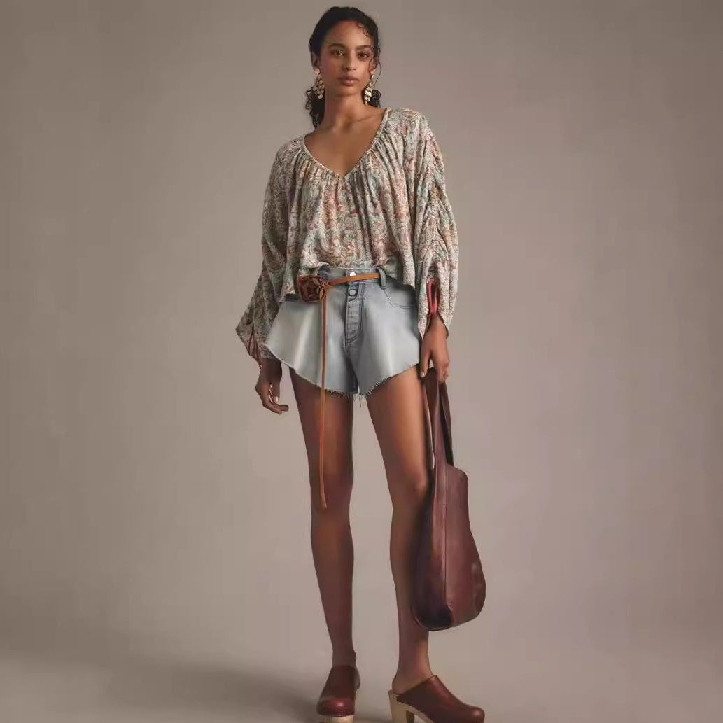 earthy Oversized Bohemian Shirt for Women
