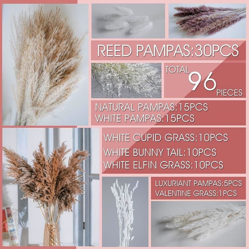 Pampas Grass Boho Wedding Decor Bouquet Set