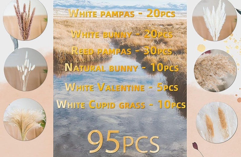 Pampas Grass Boho Wedding Decor Bouquet Set