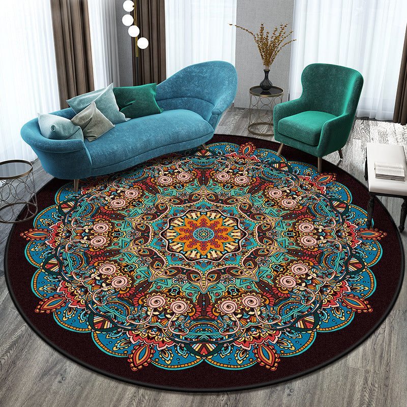 Patterned Round Boho Area Rug