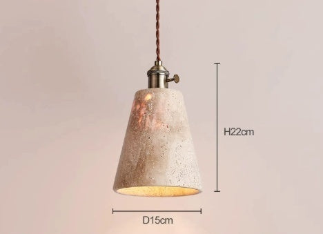 boho Pendant light with dimensions and features labeled on a white background