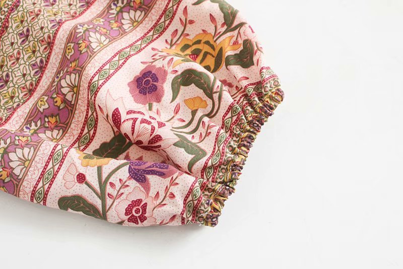 Pink Bohemian Print Blouse long