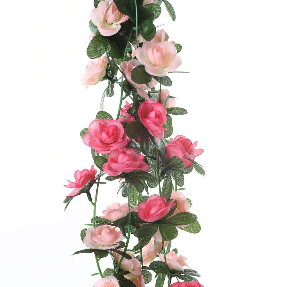 Pink Roses Vine Decorative Garland