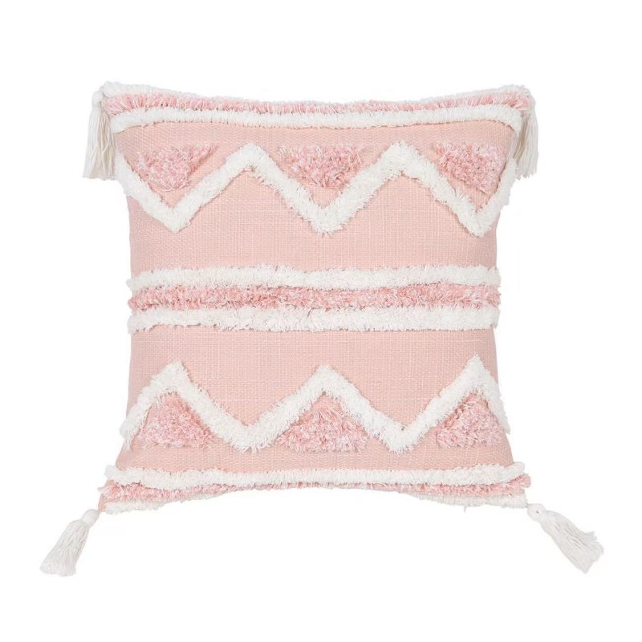 Pink Plush Pillowcases Boho Style pink