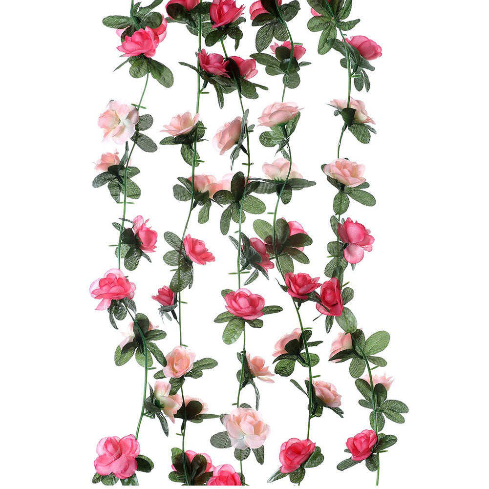Pink Roses Vine Decorative Garland