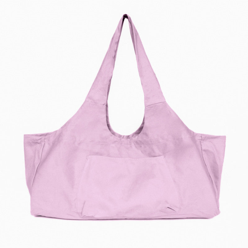 Pink tote bag on a white background