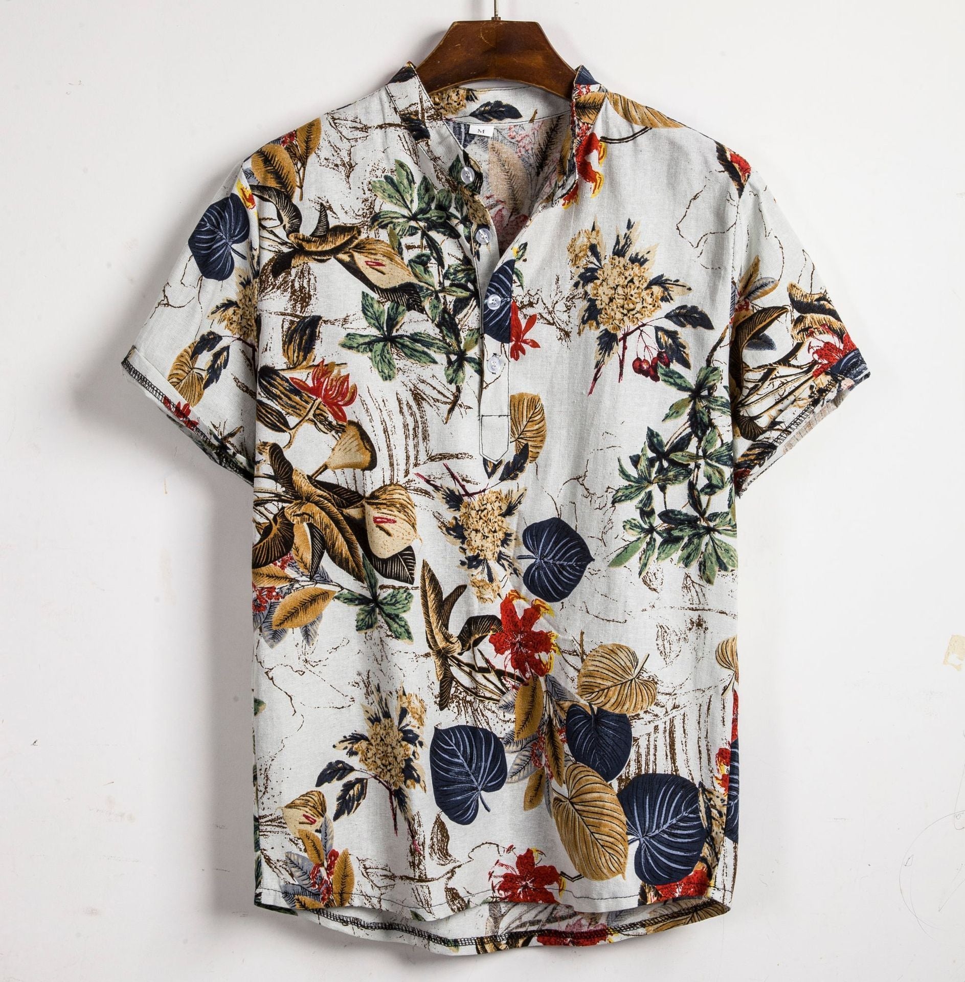 Plant and Flowers Print Shirt for Men