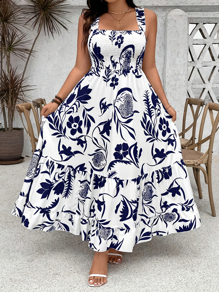 Plus Size Boho Chic Floral Midi Dress