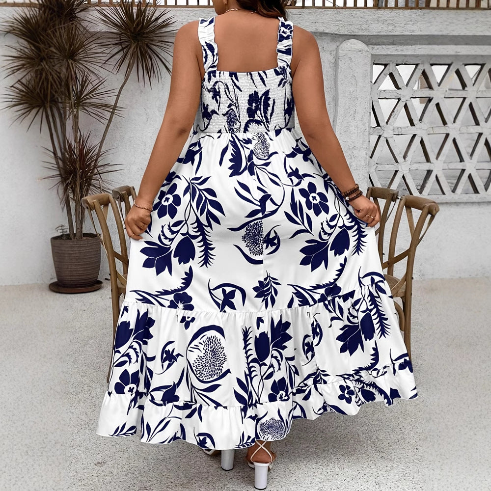Plus Size Boho Chic Floral Midi Dress