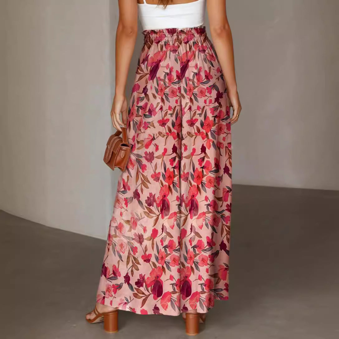 Printed Wide Leg Bohemian Trousers