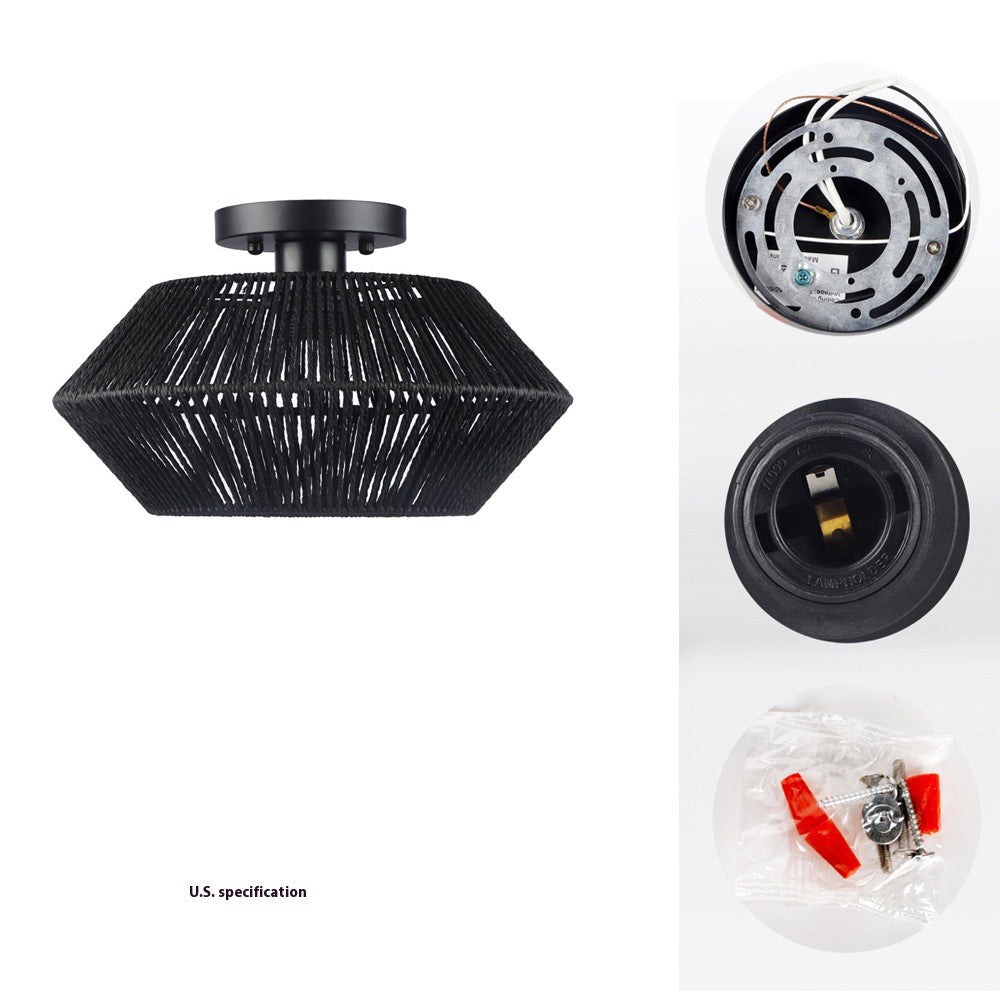 Boho Rattan Ceiling Light