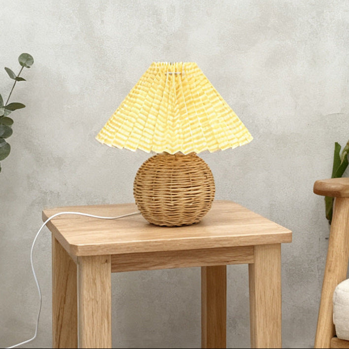 Retro Boho Bedside Lamps yellow