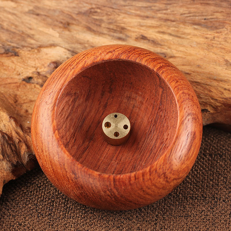 Round Bowl Shaped Rosewood Incense Holders