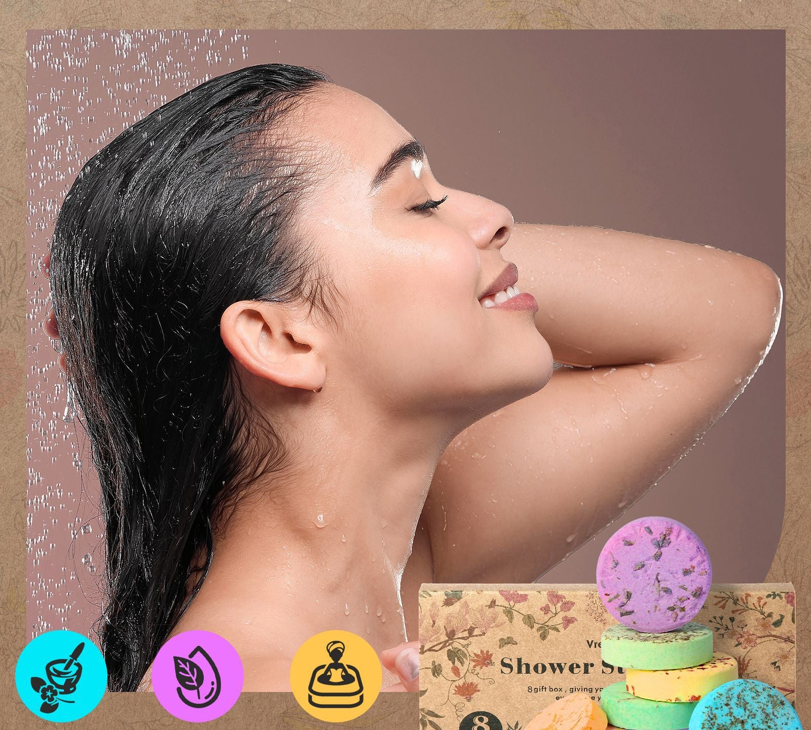 Round Flower Shower Steamers