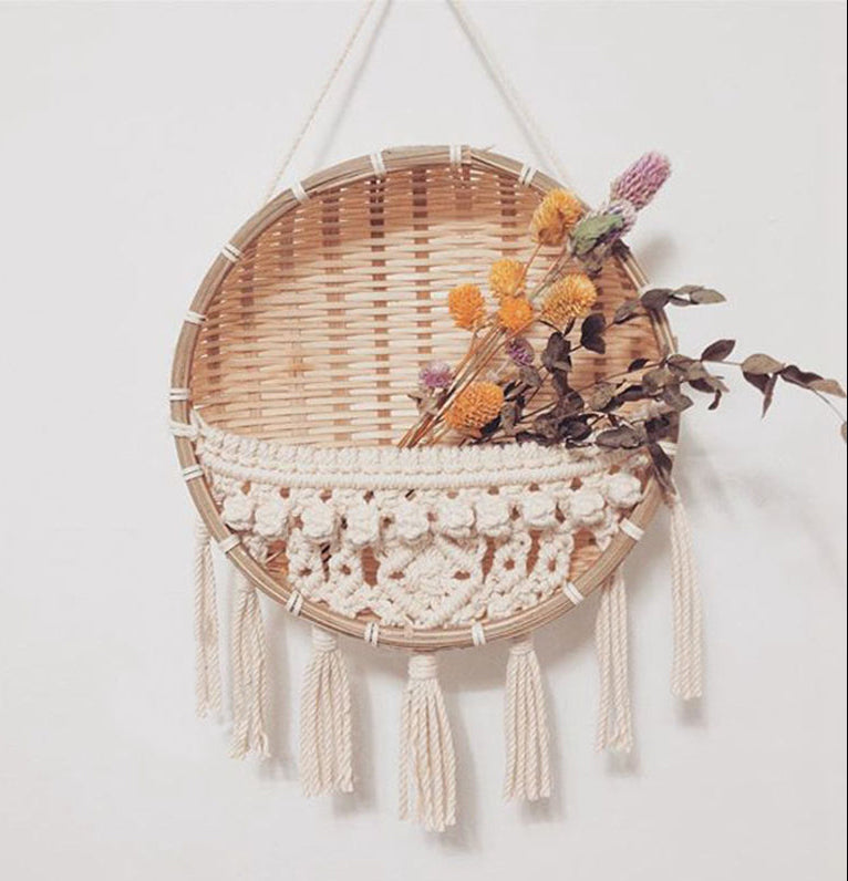 Round Macrame Shelf Wall Hanging basket