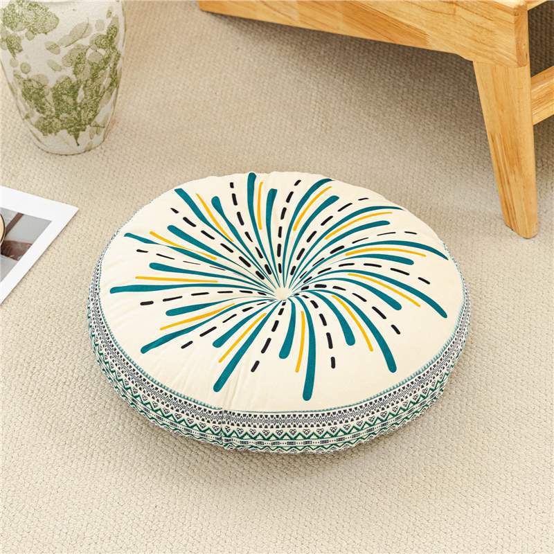 Round Boho Patterned Yoga Cushion