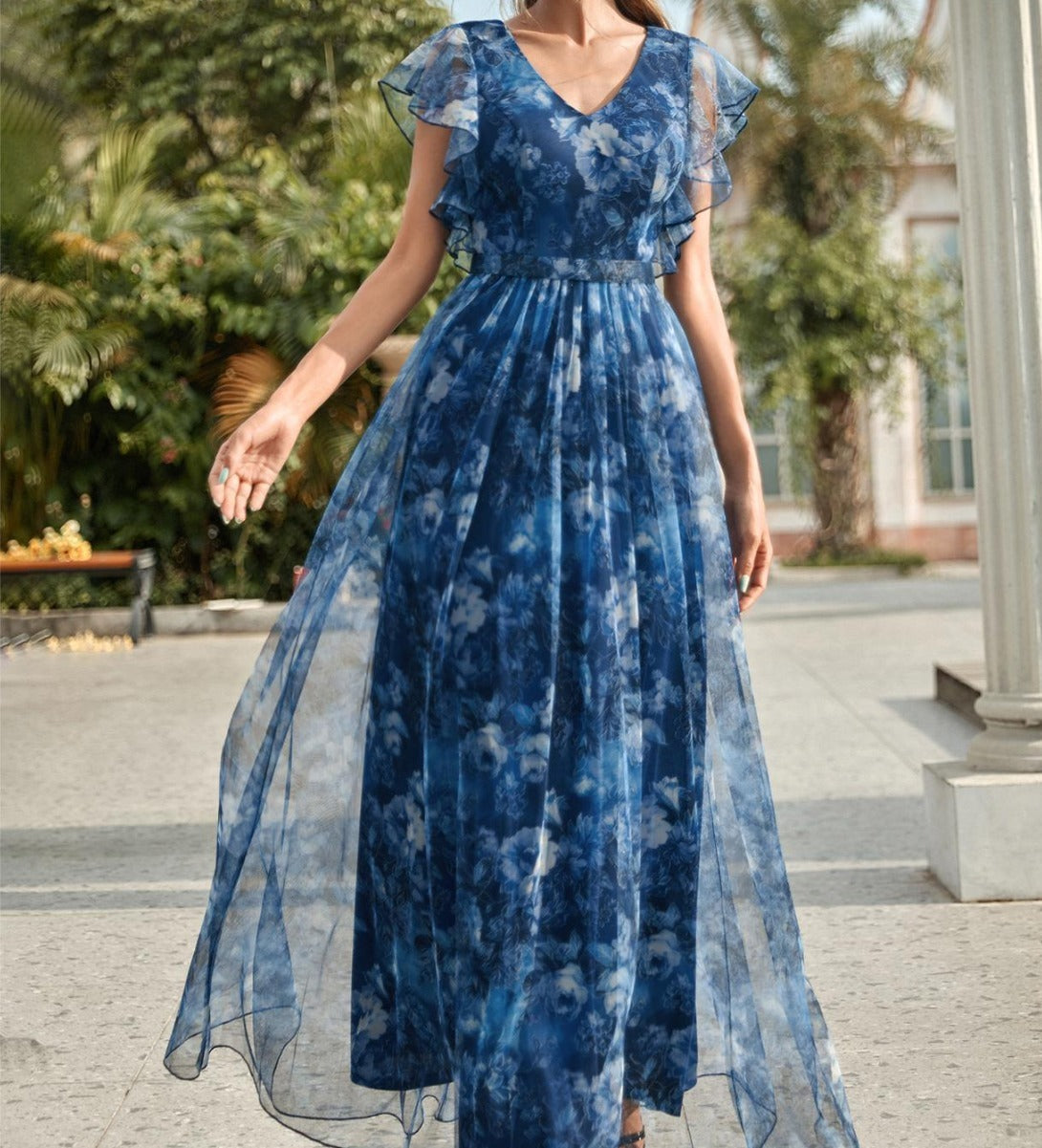 Ruffled Boho Formal Dress