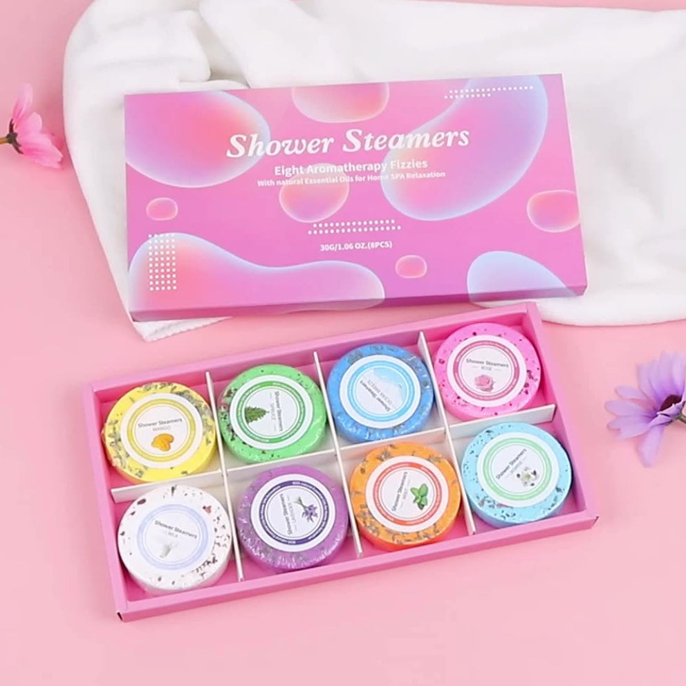 Set of Shower Steamers with Dried Flowers 8 Pcs