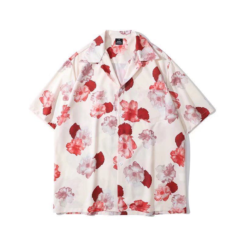 floral Short Sleeved Boho Pattern Shirt for Men
