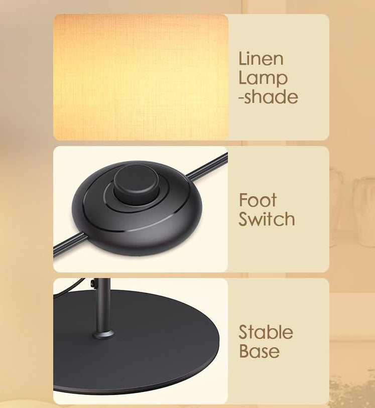 Simple Beige Canvas Floor Lamp