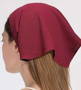 Solid hair scarf with close-up details on a white background