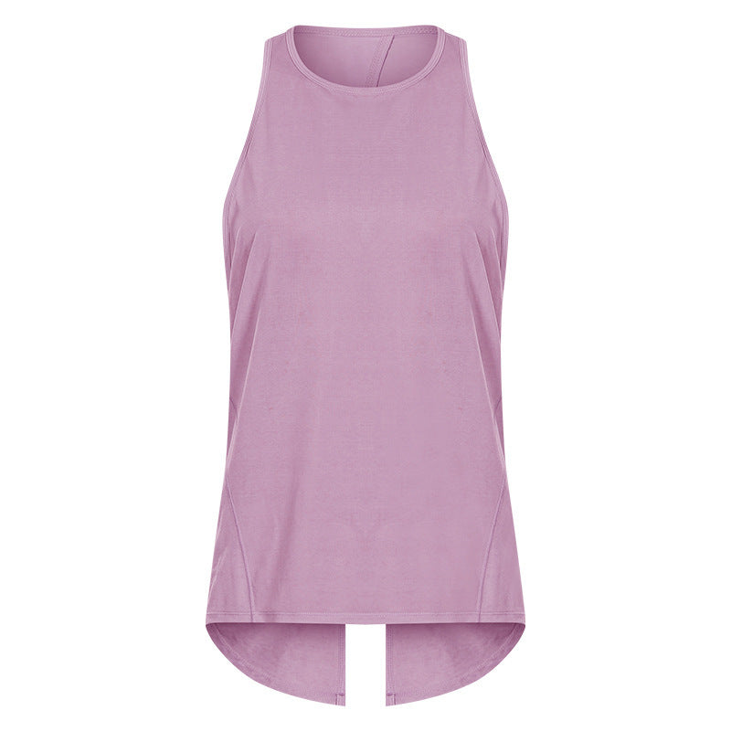 purple Sleeveless Longline Yoga Top for Women