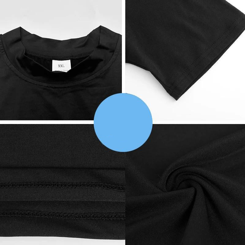 Black long-sleeve shirt with close-up details on a white background