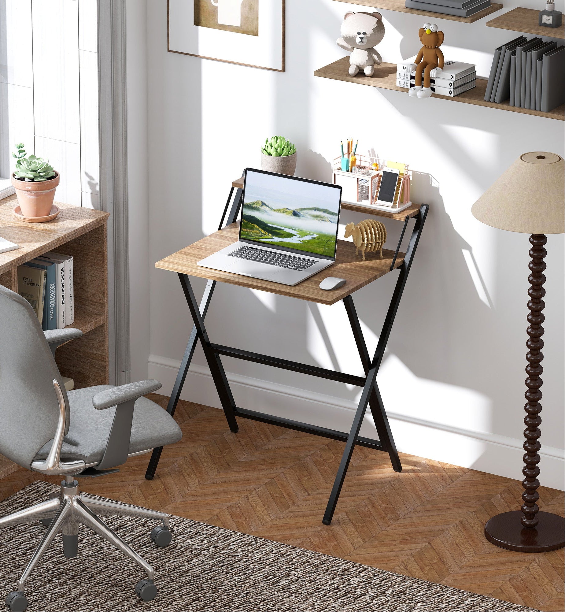 Small Foldable Desk for Small Spaces - Fold Out Design