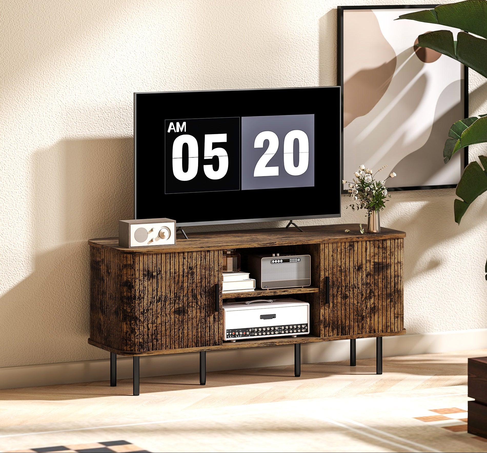 Smoke Oak TV Console Table