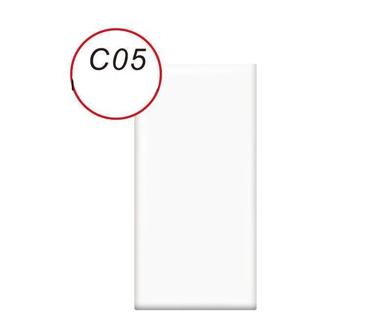 White adhesive strip with pressure-sensitive adhesive and tear and paste feature on a white background.