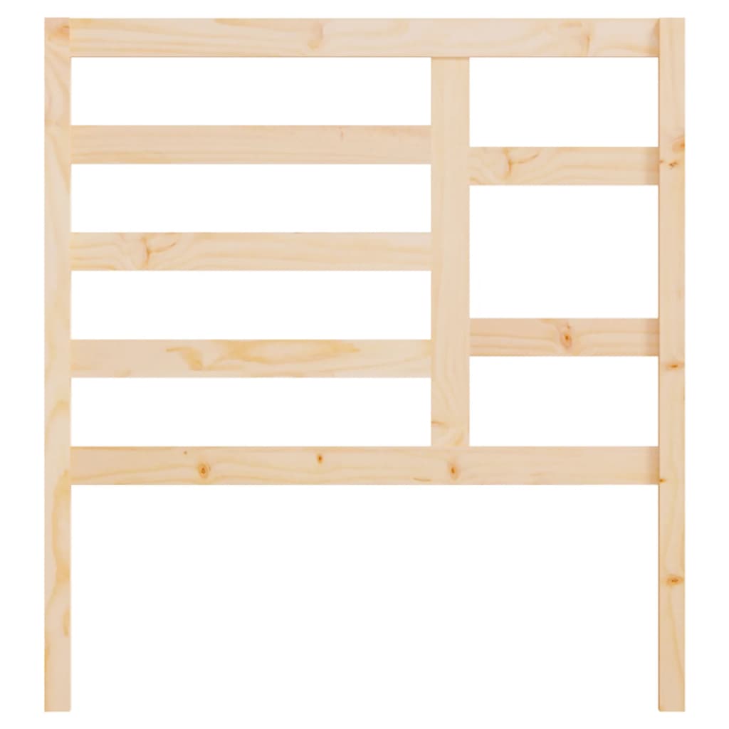 Wooden headboard with slatted design on a white background