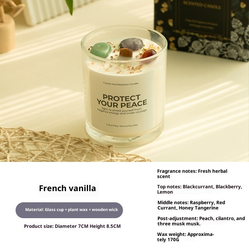 Soy Wax Manifestation Candles with Crystals