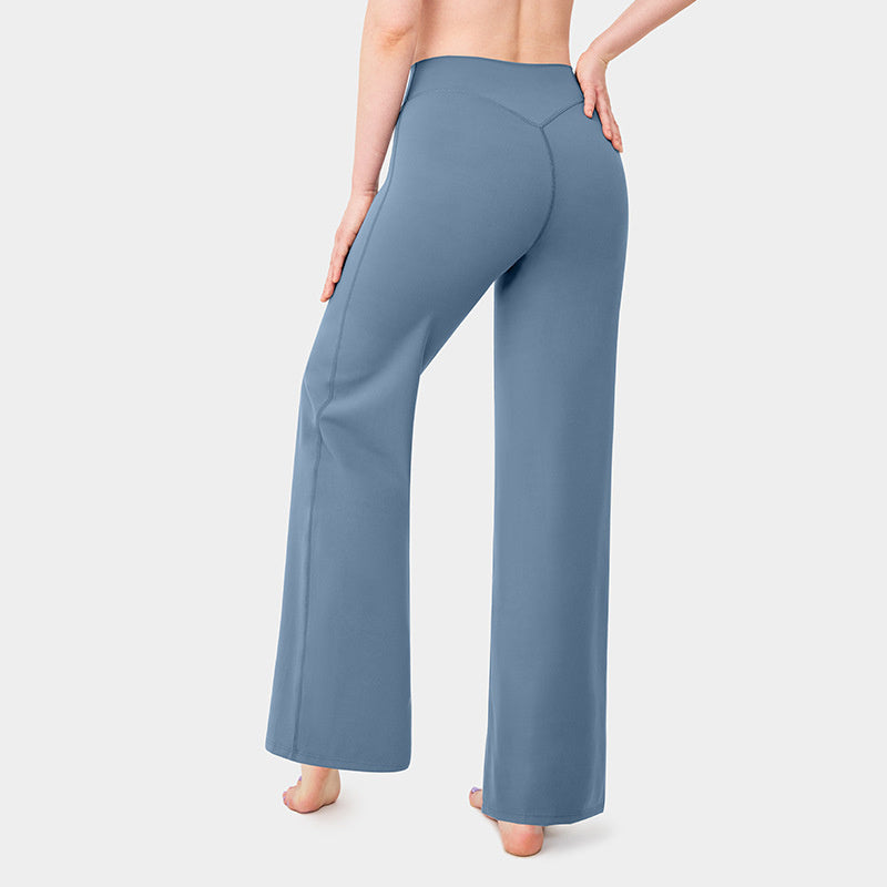 green Straight Leg Yoga Pants for Women