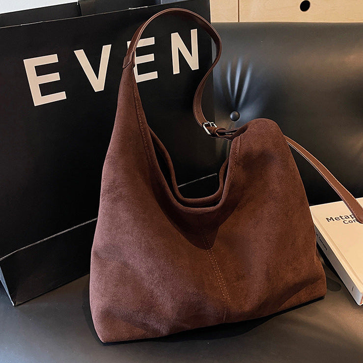 Suede Hobo Tote Bag for Women