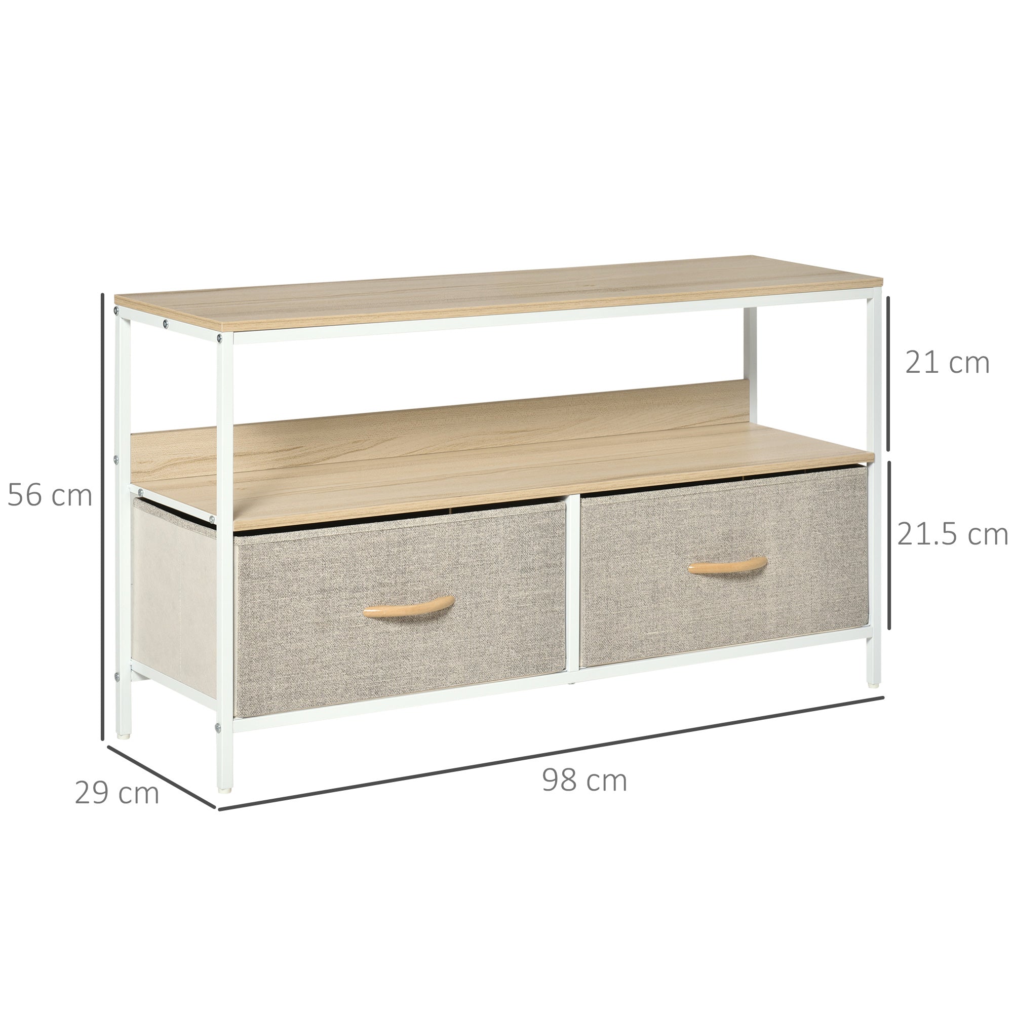 TV Stand With 2 Foldable Drawers