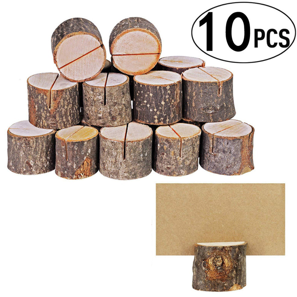 Real Wood Table Number Holders 10 Pcs