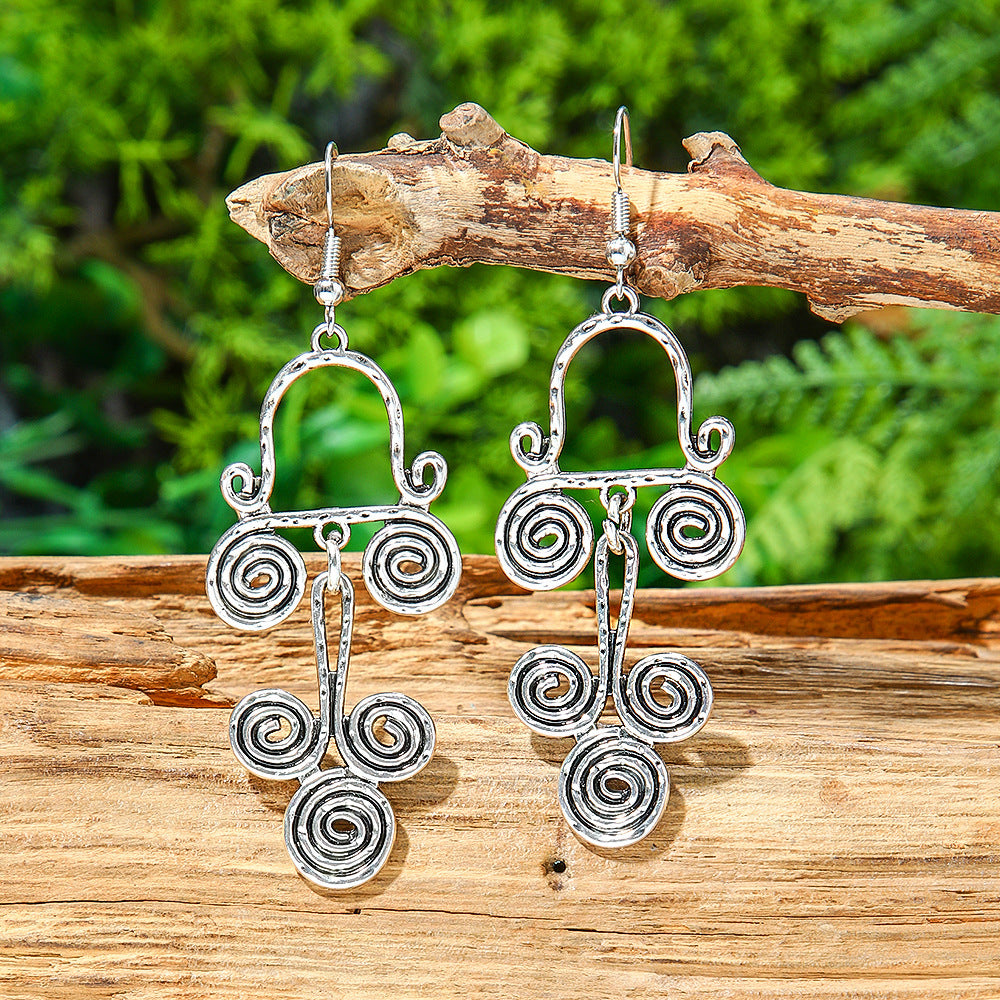 Silver Tassel Earrings Boho Style