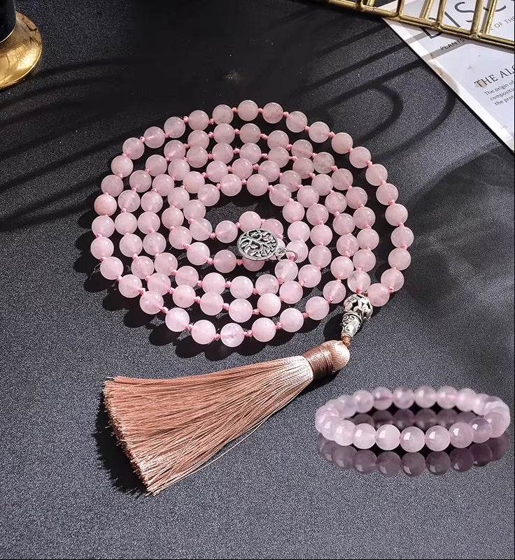Traditional Pink Tassel Mala Beads