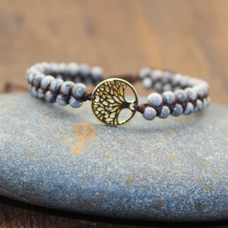 Tree Of Life Beaded Cord Bracelet