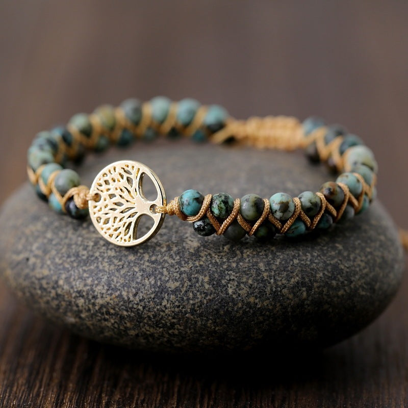 Tree Of Life Beaded Cord Bracelet