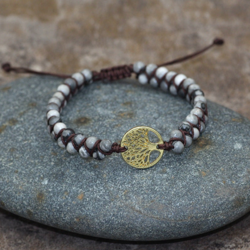 Tree Of Life Beaded Cord Bracelet