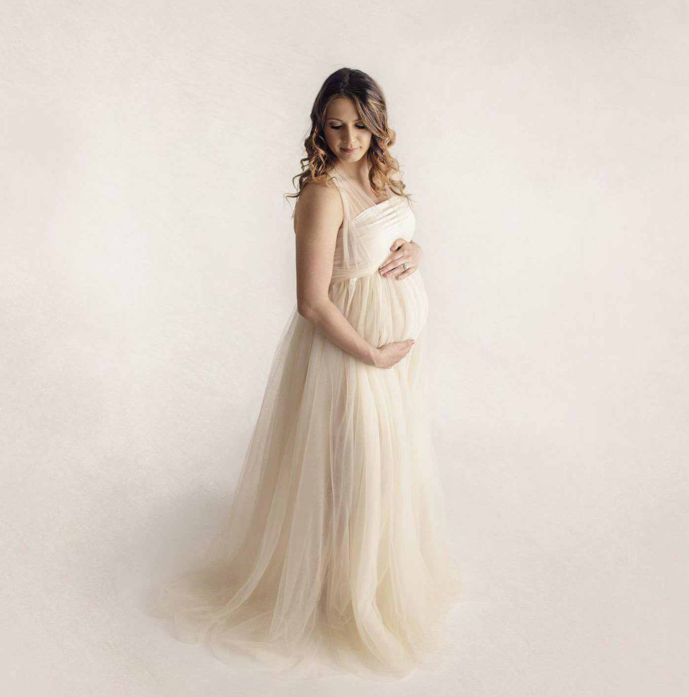 Tulle Floor-Length Maternity Gown