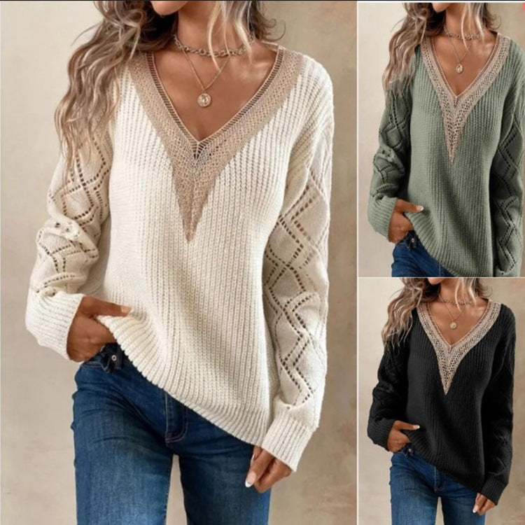 V-Neck Boho Chic Sweater for Women