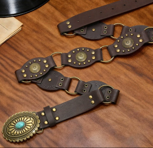 Vegan Leather Boho Belt for Women