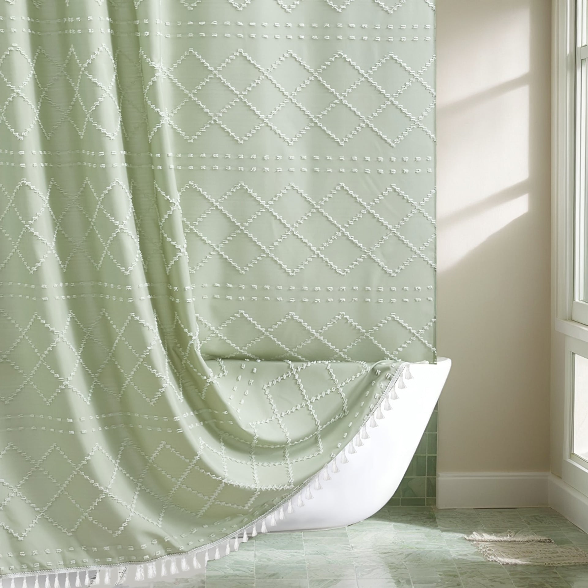 Waterproof Bohemian Woven Shower Curtain