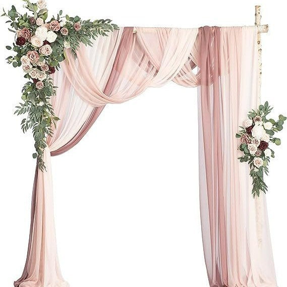 pink Boho Wedding Arch Flower Decorations and Drapes Set